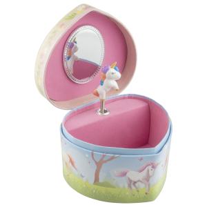 Smyckeskrin speldosa rosa med enhörning