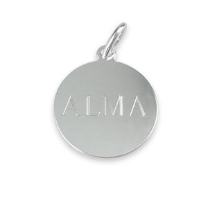 Hängsmycke rund bricka med gravyr