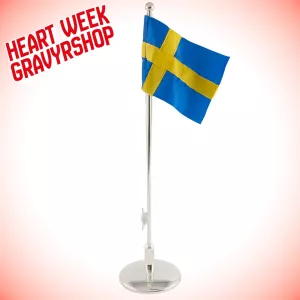 Flaggstång 33cm nysilver - Heart Week