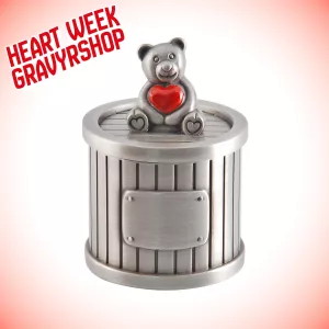 Dosa Nalle med rött hjärta - Heart Week