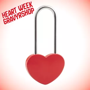 Kärlekslås rött hjärta utan nyckel - Heart Week