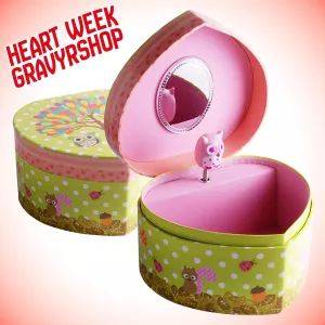 Smyckeskrin/speldosa Hjärta Uggla - Heart Week