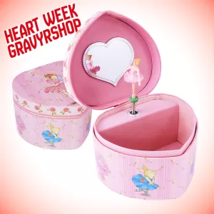 Smyckeskrin Hjärta med ballerina och kaniner - Heart Week