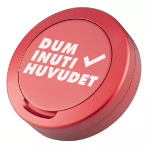 Dum inuti huvudet - Ponyhans Snusdosa Röd