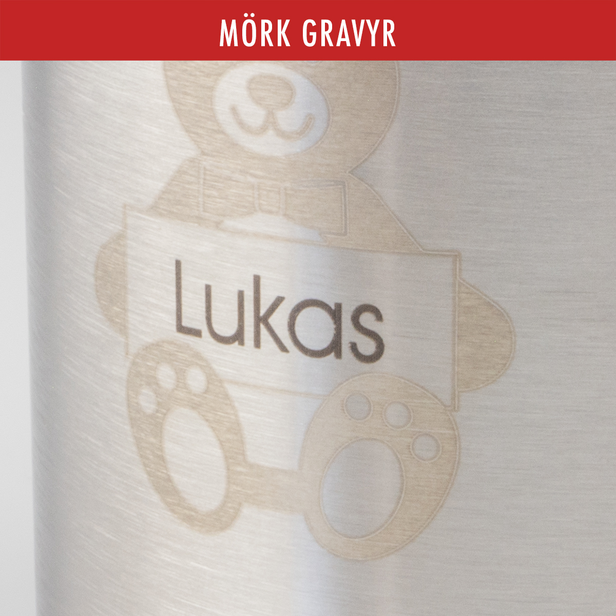 Mörk garvyr med nallemotiv