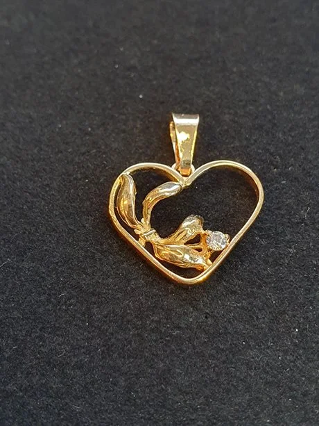 Hjärta m blad o cz 18K 180872H