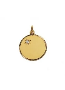 Gravyrbricka 18mm rondell facetterad med CZ 18K
