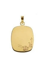 Gravyrbricka 18x15mm blommor 18K