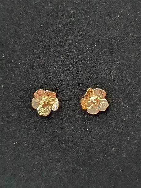 Solvända örhänge fasta liten 18K