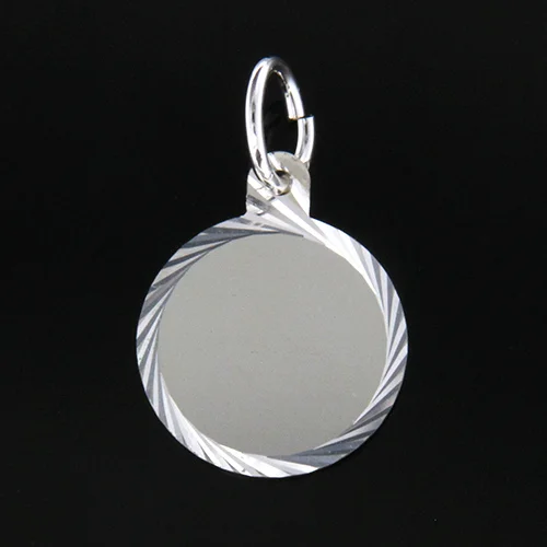 Gravyrbricka 13mm rondell facetterad Silver