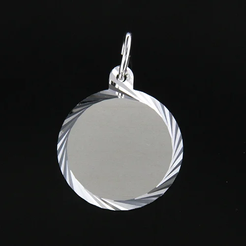 Gravyrbricka 16mm rondell facetterad Silver