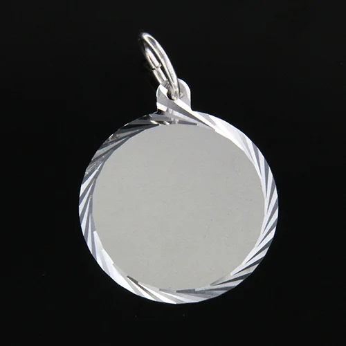 Gravyrbricka 18mm rondell facetterad Silver