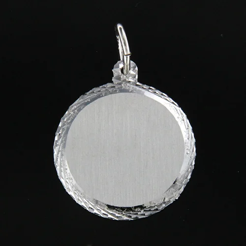 Gravyrbricka 18mm rondell facceterad matt Silver