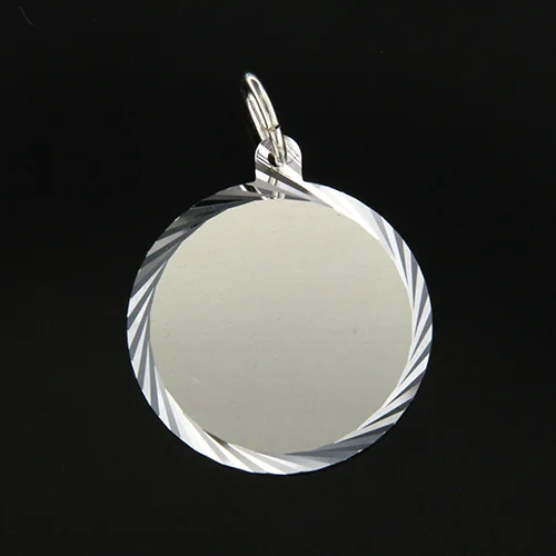 Gravyrbricka 20mm rondell facetterad Silver