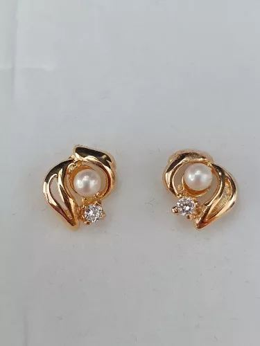 Örhänge m pärla/cz 18K 180750Ö
