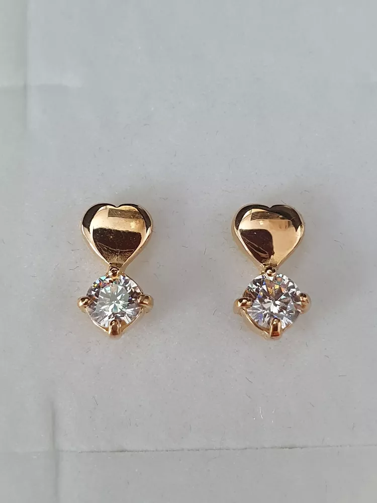 Örhänge hjärta m cz fasta 18K 180806Ö