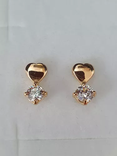 Örhänge hjärta m cz fasta 18K 180806Ö