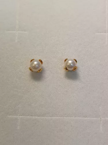 Örhängen knopp m pärla 18K 180985Ö