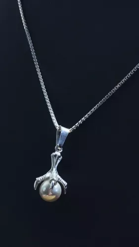 Fågelklo med pärla silver 9250041H