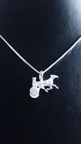 Travhäst med sulky silver 9250336H