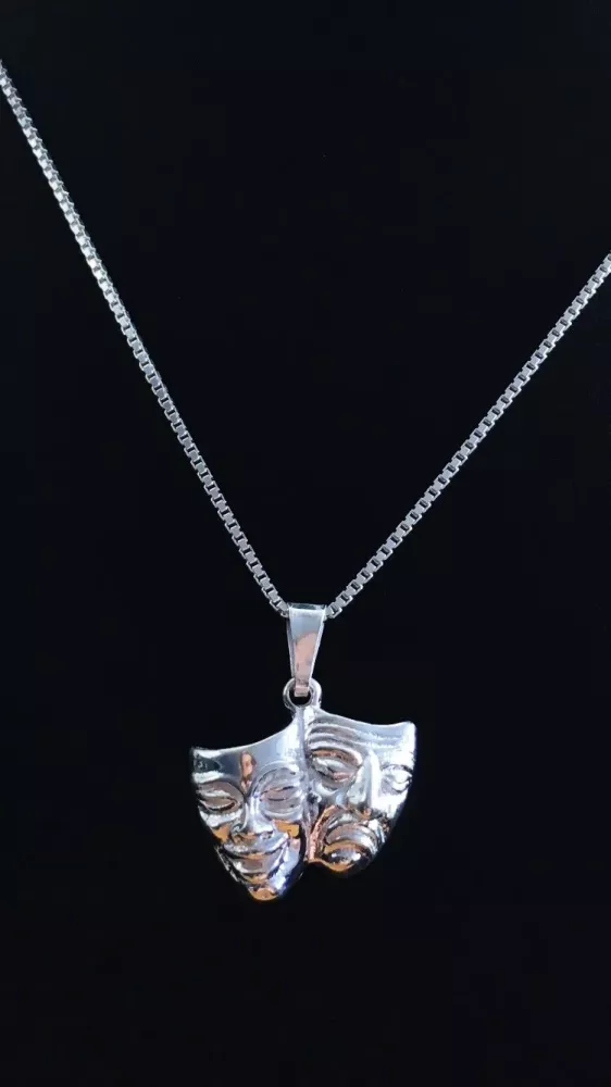 Teatermask - glad & ledsen silver 9250383H