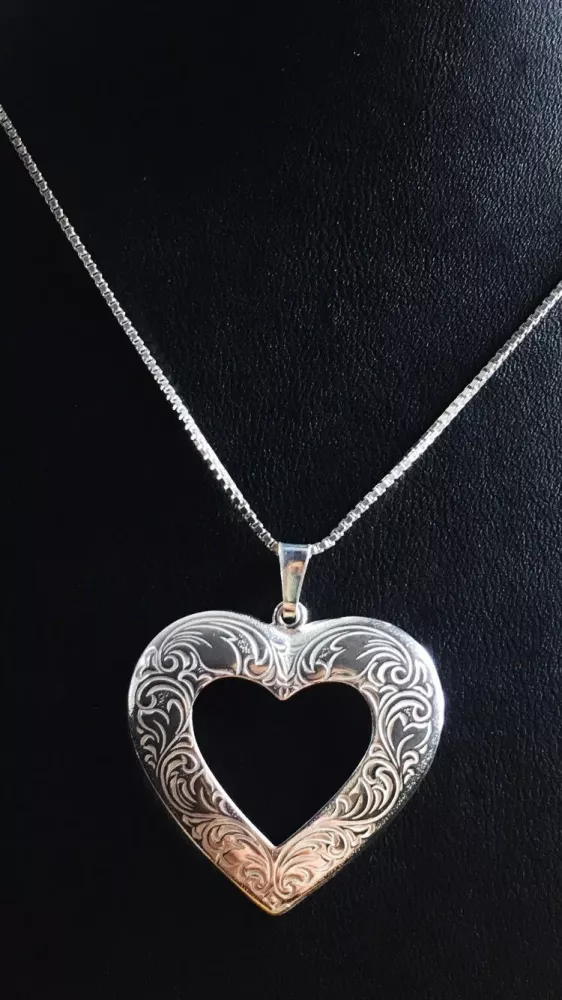 Mönstrat hjärta silver 9250607H