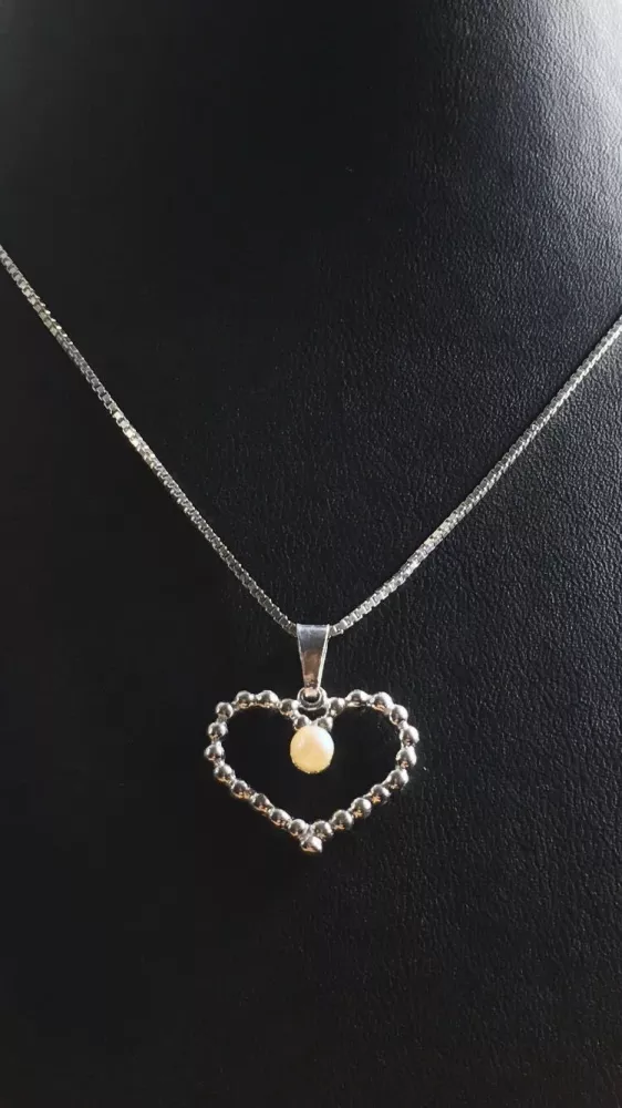 Kulhjärta med pärla silver 9250611H