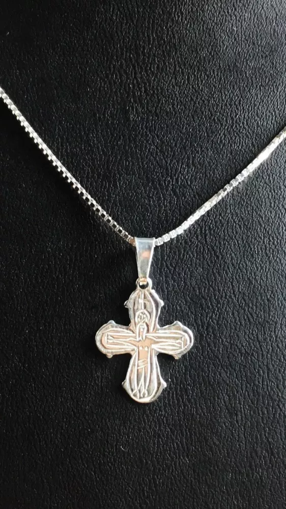 Dubbelsidigt kors - litet silver 9250637H