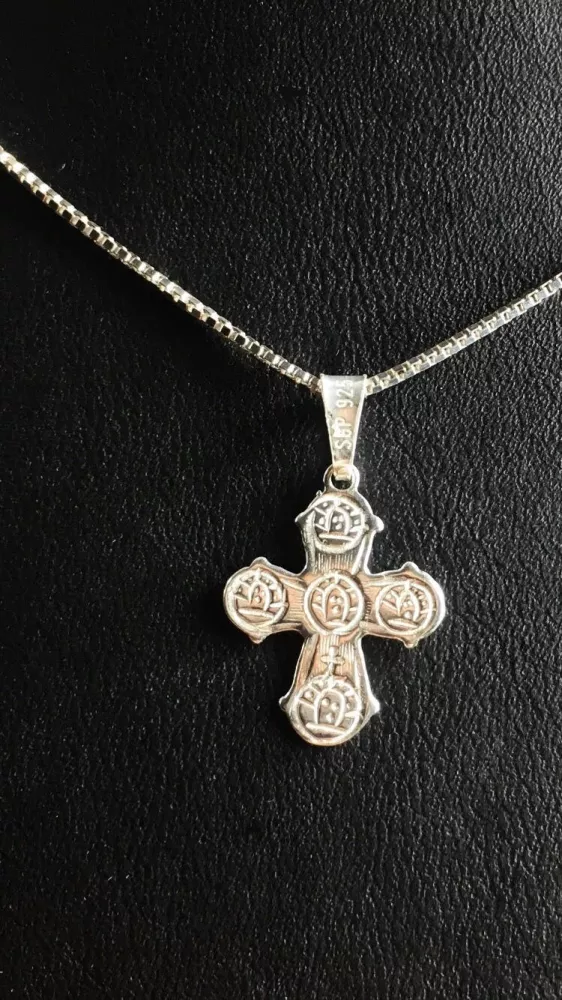 Dubbelsidigt kors - litet silver 9250637H