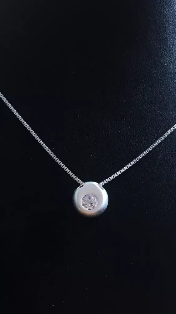 Matt hänge med sten silver 9251039H