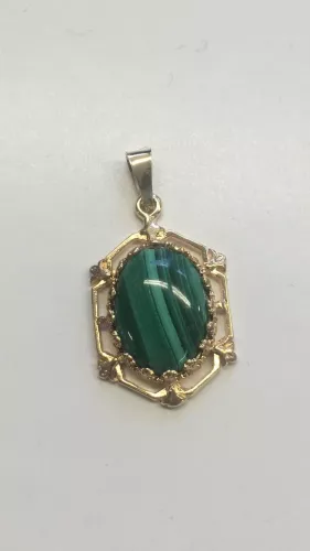 Hänge m grön malakit 18K 180410H