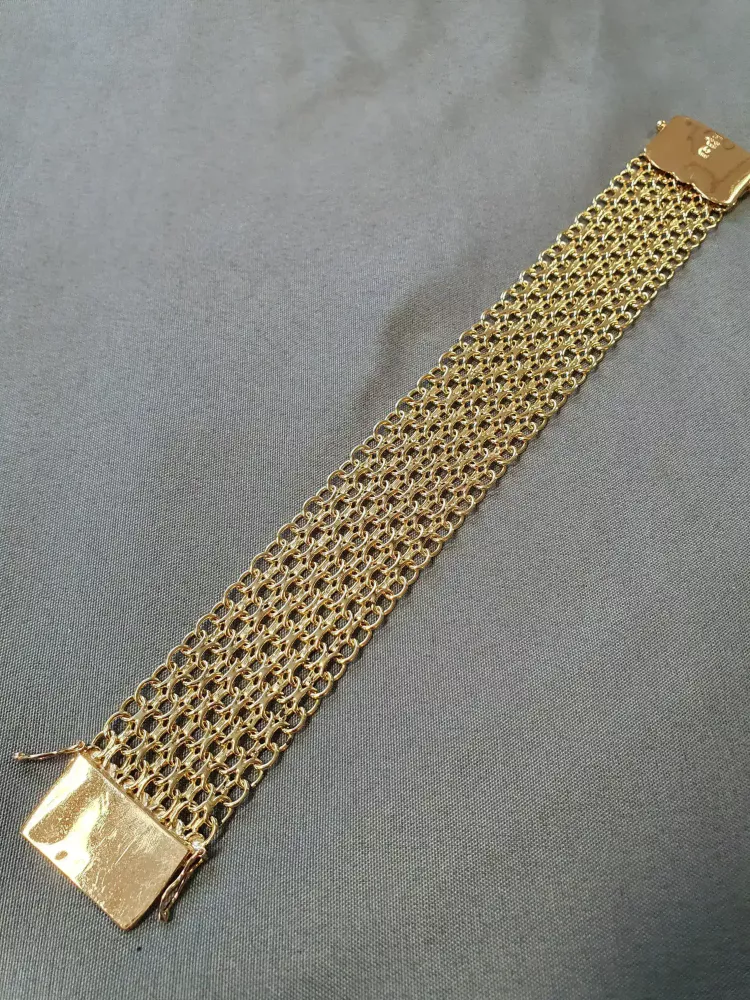 X-länk sexradigt armband 20,5cm 70,7gr 18K