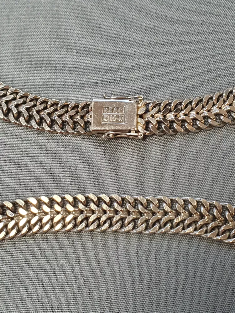 Fiskbenscollie rakt 46cm 80,5gr 18K vitguld