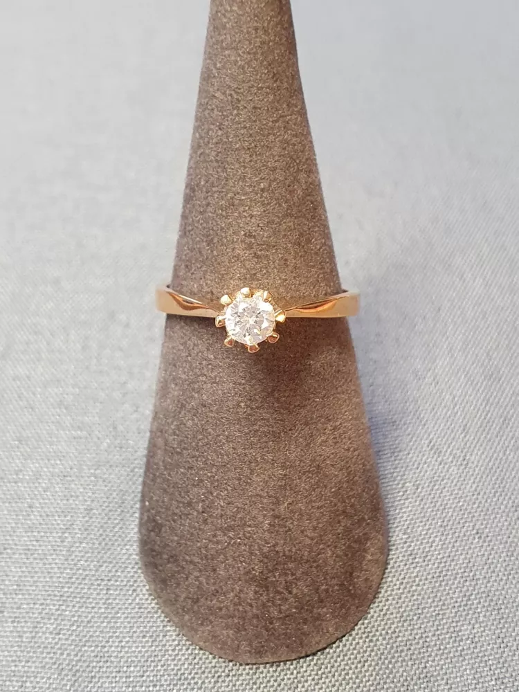 Enstensring med 4 mm cz 18K 180787R