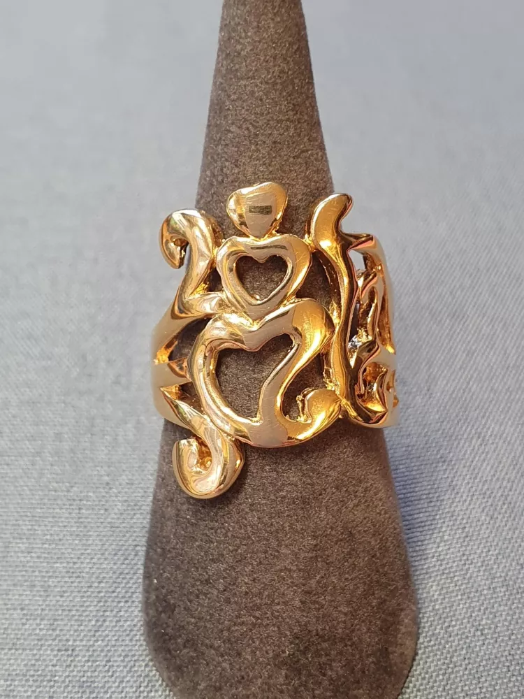 Ring med 3 hjärtan 18K 180580R-G