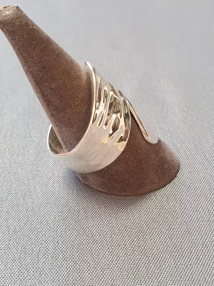 Silverring skrovlig/blank 9250713R