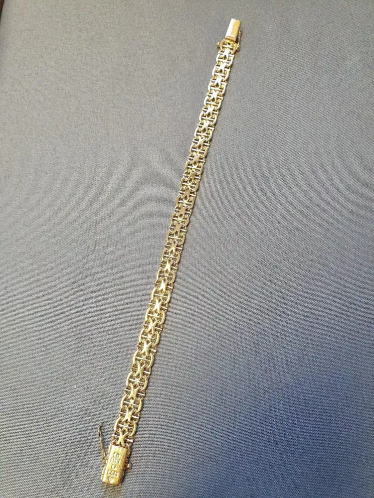 X-länk armband m stav 18,5cm 14,9gr 18K