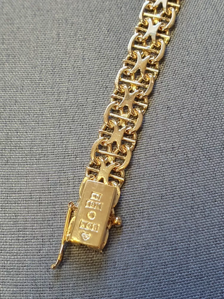 X-länk armband m stav 18,5cm 14,9gr 18K