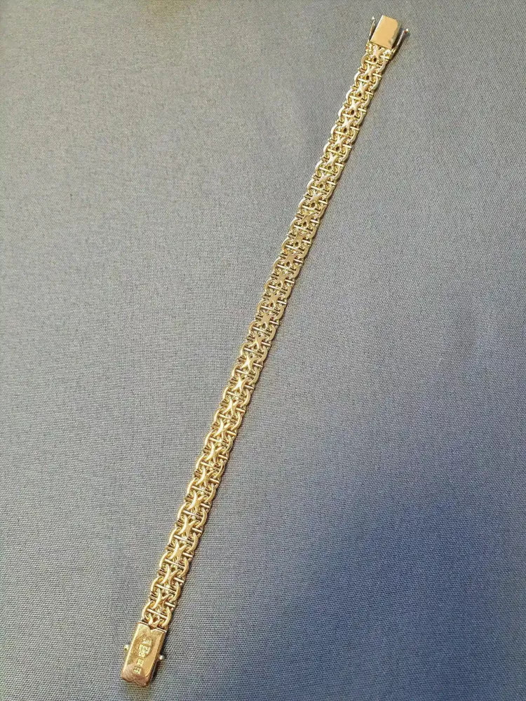 X-länk armband m stav 19,0cm 20,8gr 18K