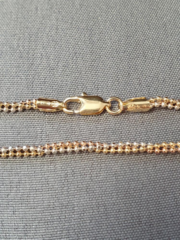 Trefärgat armband 18,5cm 3,7gr 18K