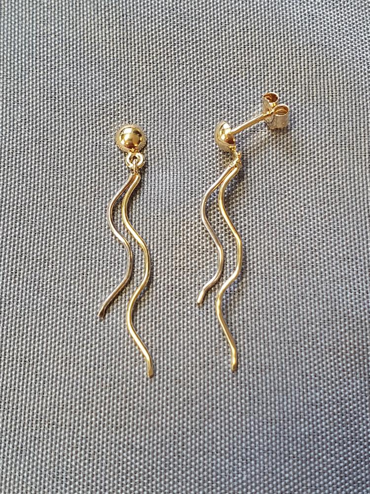 Örhängen tvåfärgade 1,0gr 18K