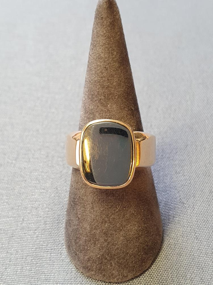 Klackring m hematit sten 58,0 6,8gr 18K