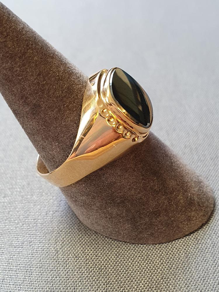 Klackring m hematit sten 60,0 3,9gr 18K