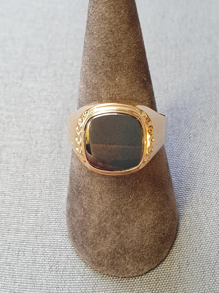 Klackring m hematit sten 60,0 3,9gr 18K