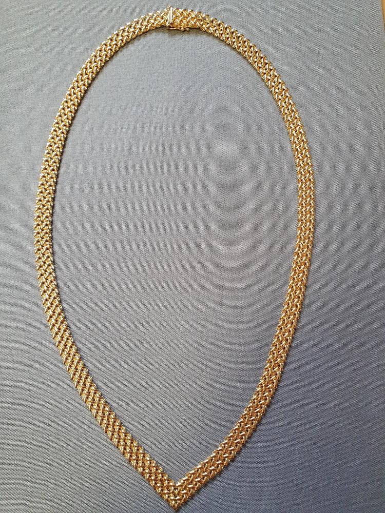 Halsband V-länk 50cm 40,0gr 18K