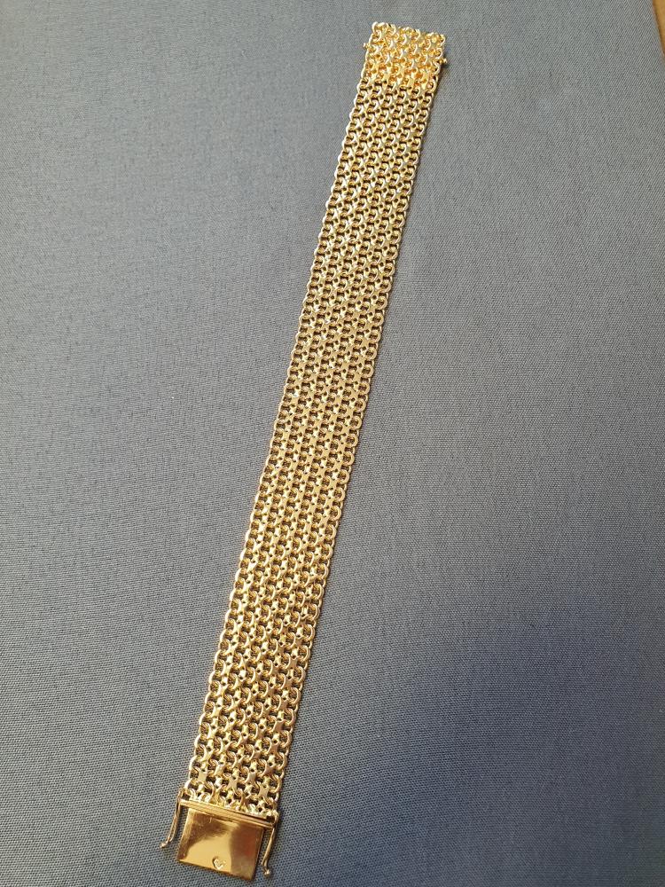X-länk 5-radigt armband 19,5cm 42,9gr 18K
