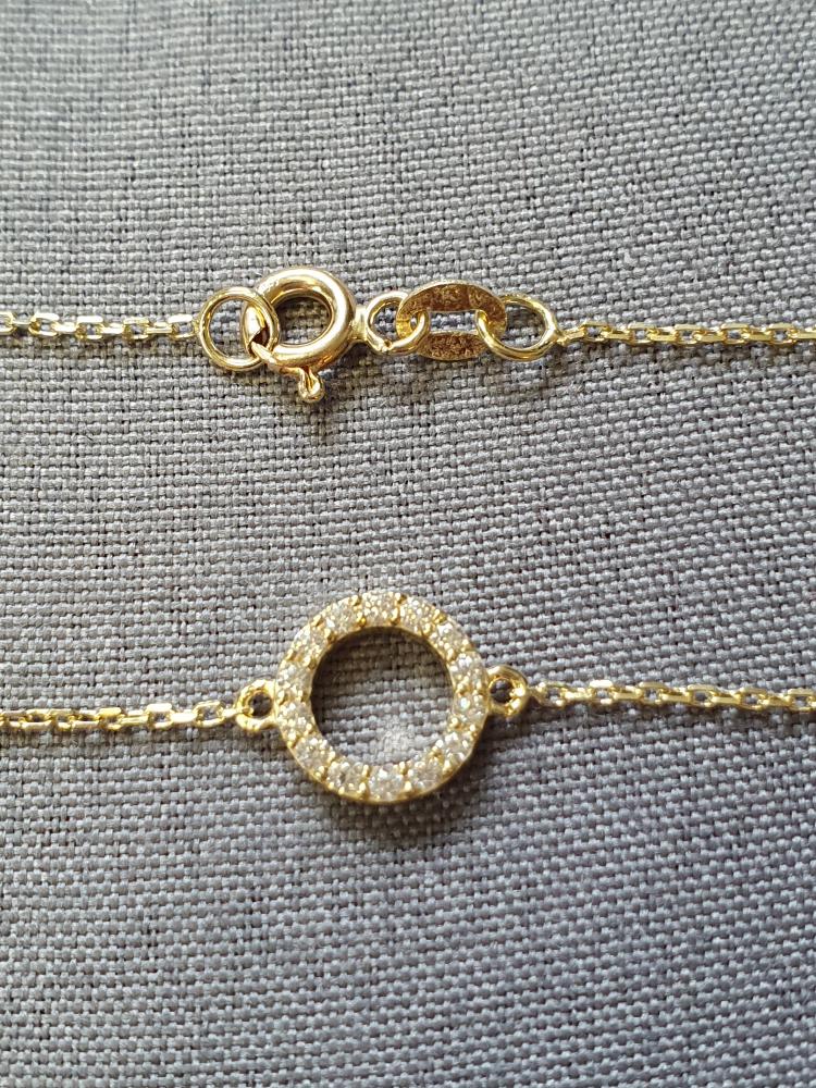 Armband m cz stenar 17/19cm 1,5gr 18K