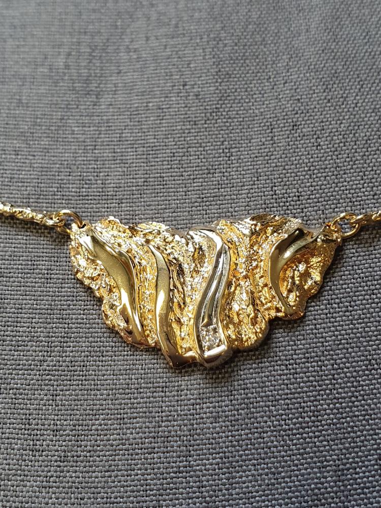 Fantasi halsband m diamant 11,1gr 41,5cm 18K
