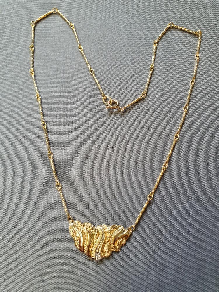 Fantasi halsband m diamant 11,1gr 41,5cm 18K