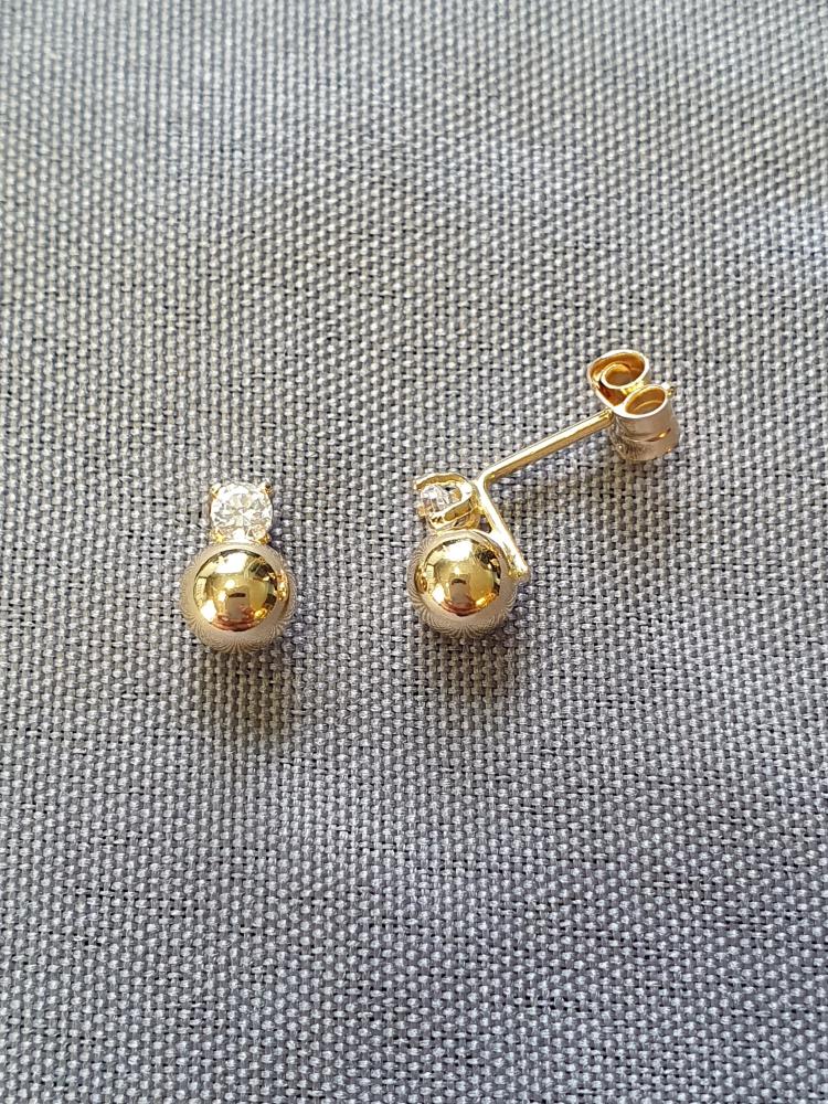 Örhänge m sten 0,8gr 18K